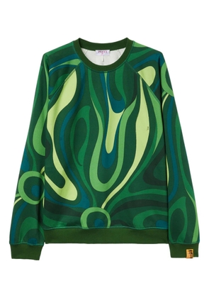 PUCCI Marmo-print fleece sweatshirt - Green
