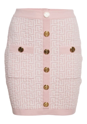 Balmain Pre-Owned jacquard button skirt - Pink