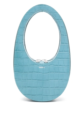 Coperni mini croc-effect zip tote bag - Blue