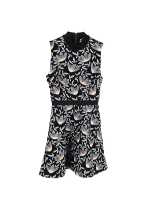 Self-Portrait floral-print crew-neck mini dress - Black