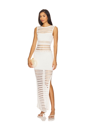 retrofete Kylan Knit Crochet Dress in White. Size L. Also in XL.