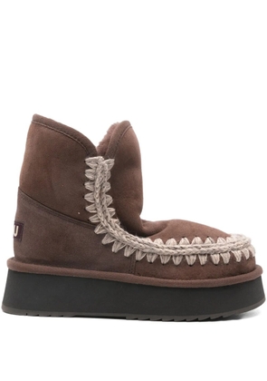 Mou braided-trim platform boots - Brown