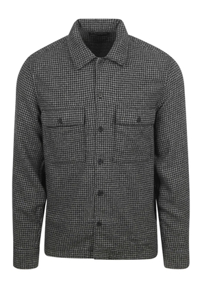 Marc O'Polo houndstooth-check button-up overshirt - Black