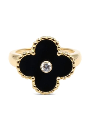 Van Cleef & Arpels Pre-Owned 18K yellow gold Alhambra diamond and onyx ring