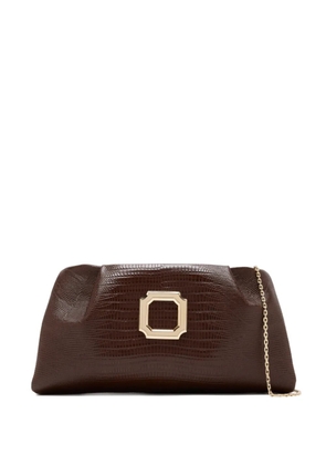 Malone Souliers Vittoria textured rectangular clutch bag - Brown