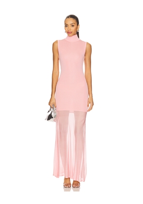 SEROYA Amine Knit Maxi Dress in Pink. Size L. Also in M, S, XS.