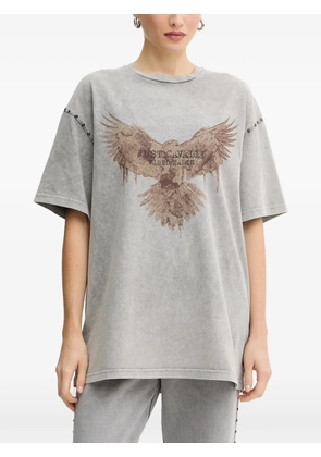 Just Cavalli stud-emblishment printed T-shirt - Grey