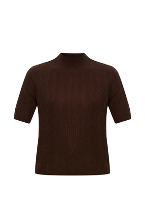 Officine Generale ribbed short-sleeve T-shirt - Brown