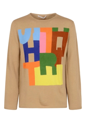 Comme Des Garçons intarsia-knit sweater - Neutrals