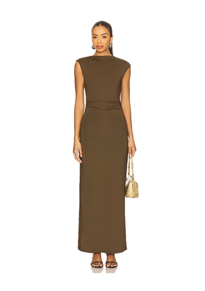 SNDYS Gabby Maxi Dress in Brown. Size L. Also in M, S, XL, XS, XXL, XXS.