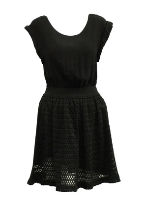 SANDRO mesh-insert mini dress - Black