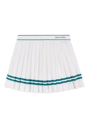 Sporty & Rich pleated stripe mini skirt - White