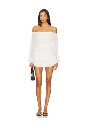 SNDYS Allena Mini Dress in White. Size M. Also in S, XXS.
