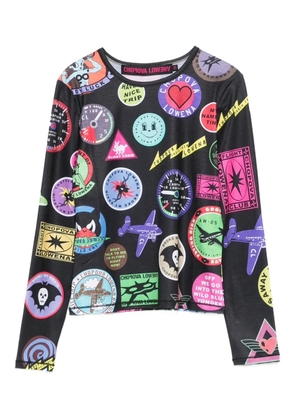 Chopova Lowena graphic-print long-sleeve T-shirt - Black