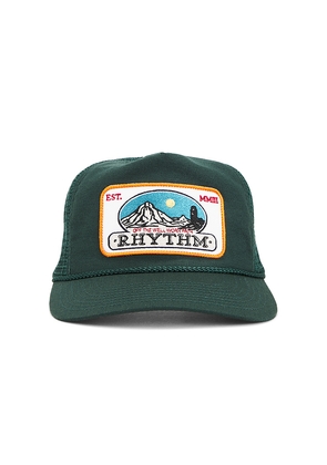 Rhythm Horizon Trucker Cap in Green.