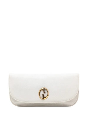 Gucci Pre-Owned 2016-2025 Leather 1973 Flap clutch bag - White