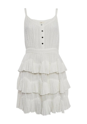 Maje pre-owned tiered button dress - White