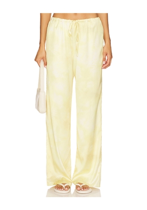 SNDYS Lyra Print Pant in Yellow. Size L. Also in XL, XS, XXL, XXS.