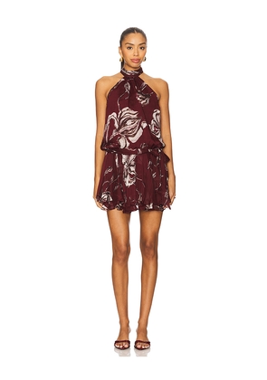 ROCOCO SAND Short Dress in Wine. Size L. Also in M, S.