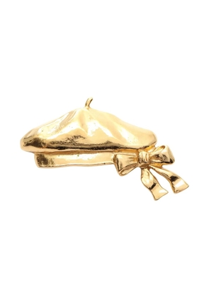CHANEL Pre-Owned 1986-1988 ribbon beret brooch - Gold