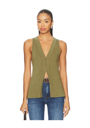 SOVERE Sentiment Knit Top in Olive. Size L. Also in M, S, XL.
