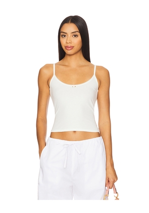 RAT BOI Scoop Back Crop Cami Top in White. Size L. Also in M, S, XL, XS.