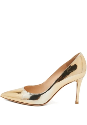 Gianvito Rossi 80mm leather heeled pumps - Gold