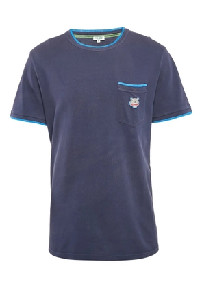 Kenzo Pre-Owned tiger-patch cotton T-shirt - Blue