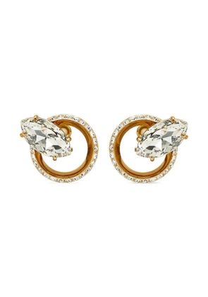 Miu Miu Pre-Owned crystal circular earrings - Gold