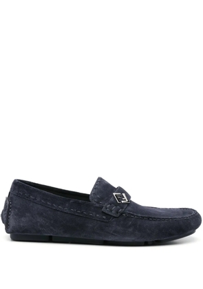 FENDI leather loafers - Blue