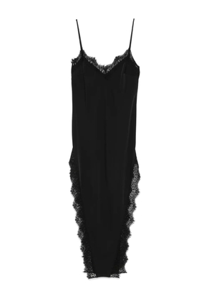 NISSA side-slits slip dress - Black