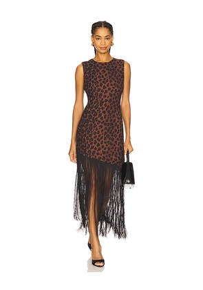 SIMONMILLER Casablanca Fringe Dress in Brown. Size M. Also in S, XS.