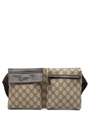 Gucci Pre-Owned 2000-2015 GG Supreme Double Pocket belt bag - Brown