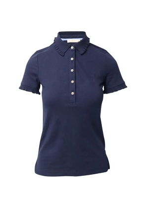 Tory Burch ruffled-collar polo shirt - Blue