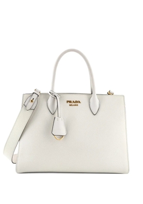 Prada Pre-Owned Side Pleat Saffiano Leather Large tote bag - White