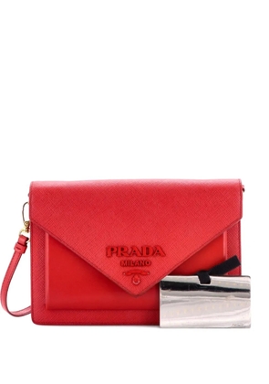 Prada Pre-Owned Monochrome Envelope Saffiano with City Calf Mini crossbody bag - Red