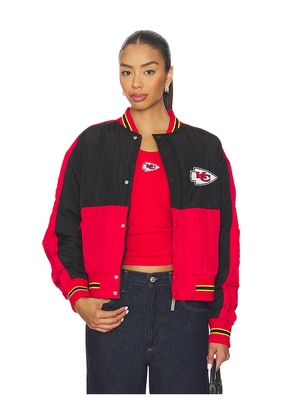 Terez x REVOLVE Chiefs Crop Bomber in Black. Size M. Also in S, XL, XS, XXS.