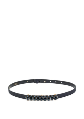 Oscar de la Renta Pre-Owned satin crystal belt - Blue