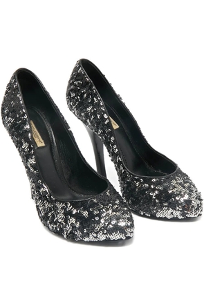 Dolce & Gabbana Pre-Owned 125mm sequins-embelished round-toe heeled pumps - Black