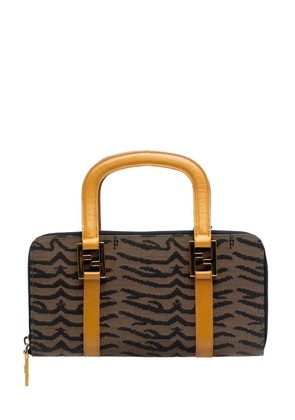 Fendi Pre-Owned 2000-2010 Zebra Print Canvas Twins handbag - Brown