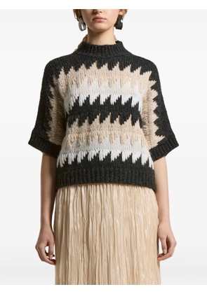Peserico geometric-pattern sweater - Neutrals