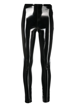 Alchemy mid-rise patent-finish trousers - Black