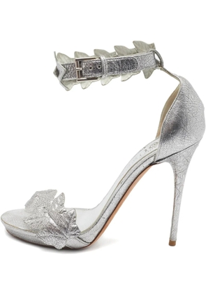 Alexander McQueen Pre-Owned 110mm leather heeled sandals - Silver