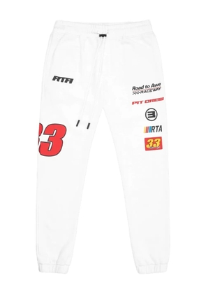 RTA Owen Racing Numbers track pants - White