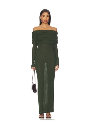 superdown Chantal Sheer Gown in Dark Green. Size L. Also in M, S, XL, XS, XXS.