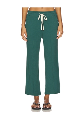 SUNDRY Pin Tuck Lounge Pant in Dark Green. Size L. Also in M, S, XL, XS.