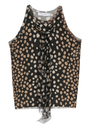 Christian Dior Pre-Owned 2000s leopard-print knitted tank top - Brown