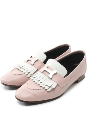 Hermès Pre-Owned fringe-detail leather loafer - Pink