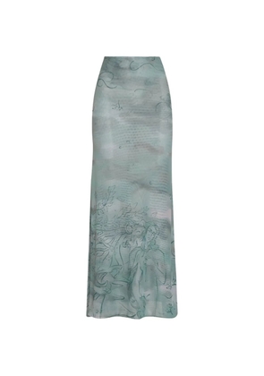 Amir Slama x Jade Picon graphic-print maxi skirt - Blue