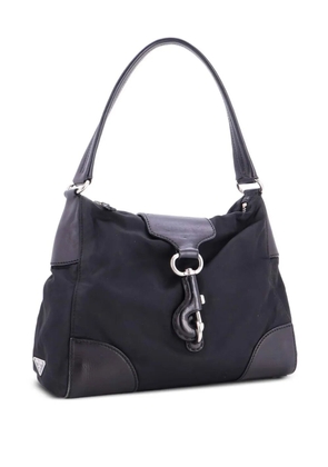 Prada Pre-Owned Hook Hobo Nylon with Leather shoulder bag - Black